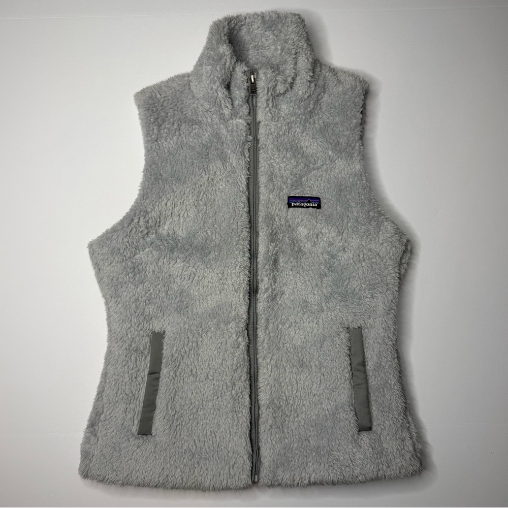 Patagonia Women’s Los Gatos Vest Gray Fuzzy Fleece Size Medium Outdoor 25215